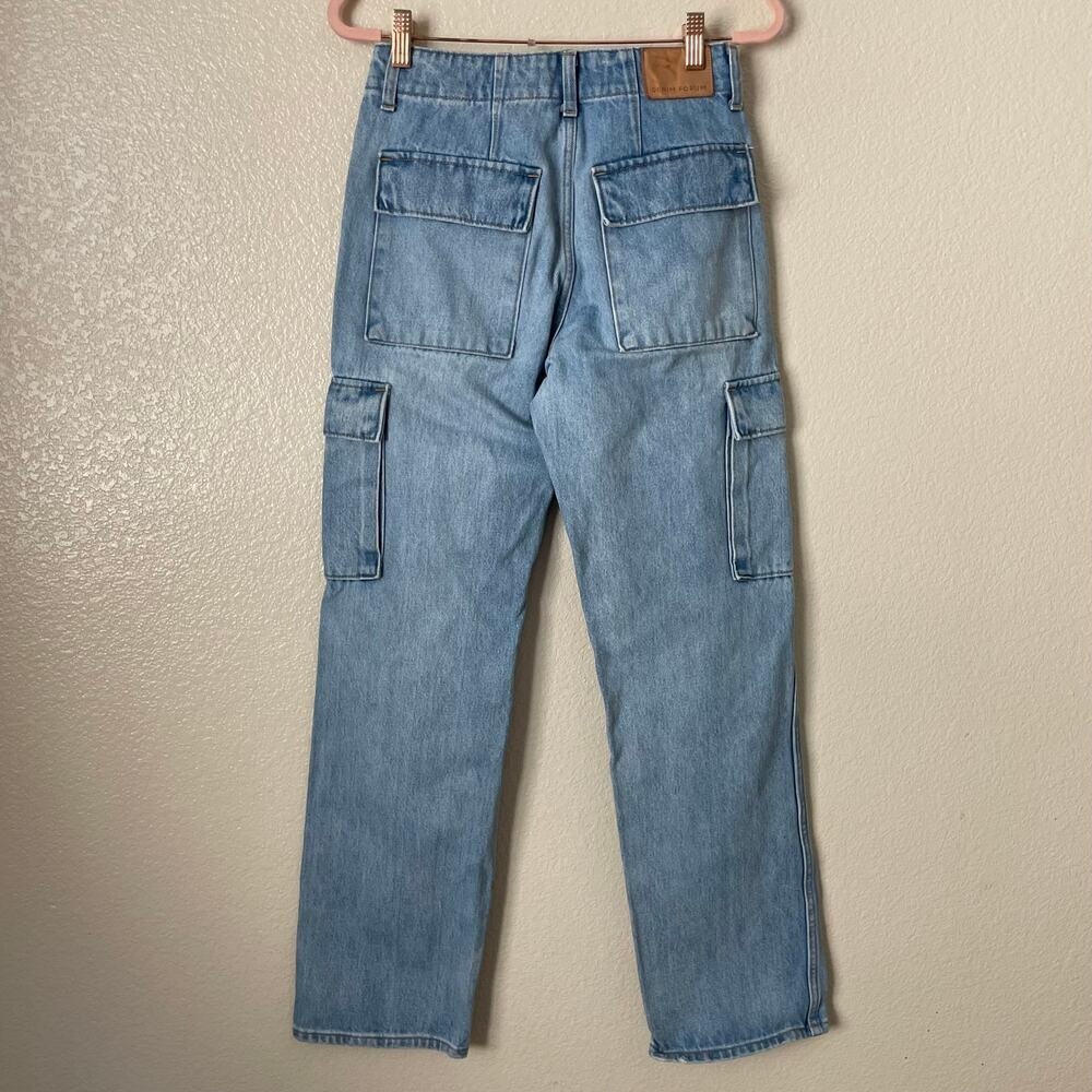 Denim Forum Jeans Womens Size 23 Cargo Blue Denim 90s Edie Low Rise‎ Y2K Cotton - Picture 8 of 14